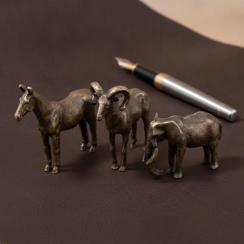 Vintage Collectibles Store - Massief messing dierenfiguren paard ram olifant