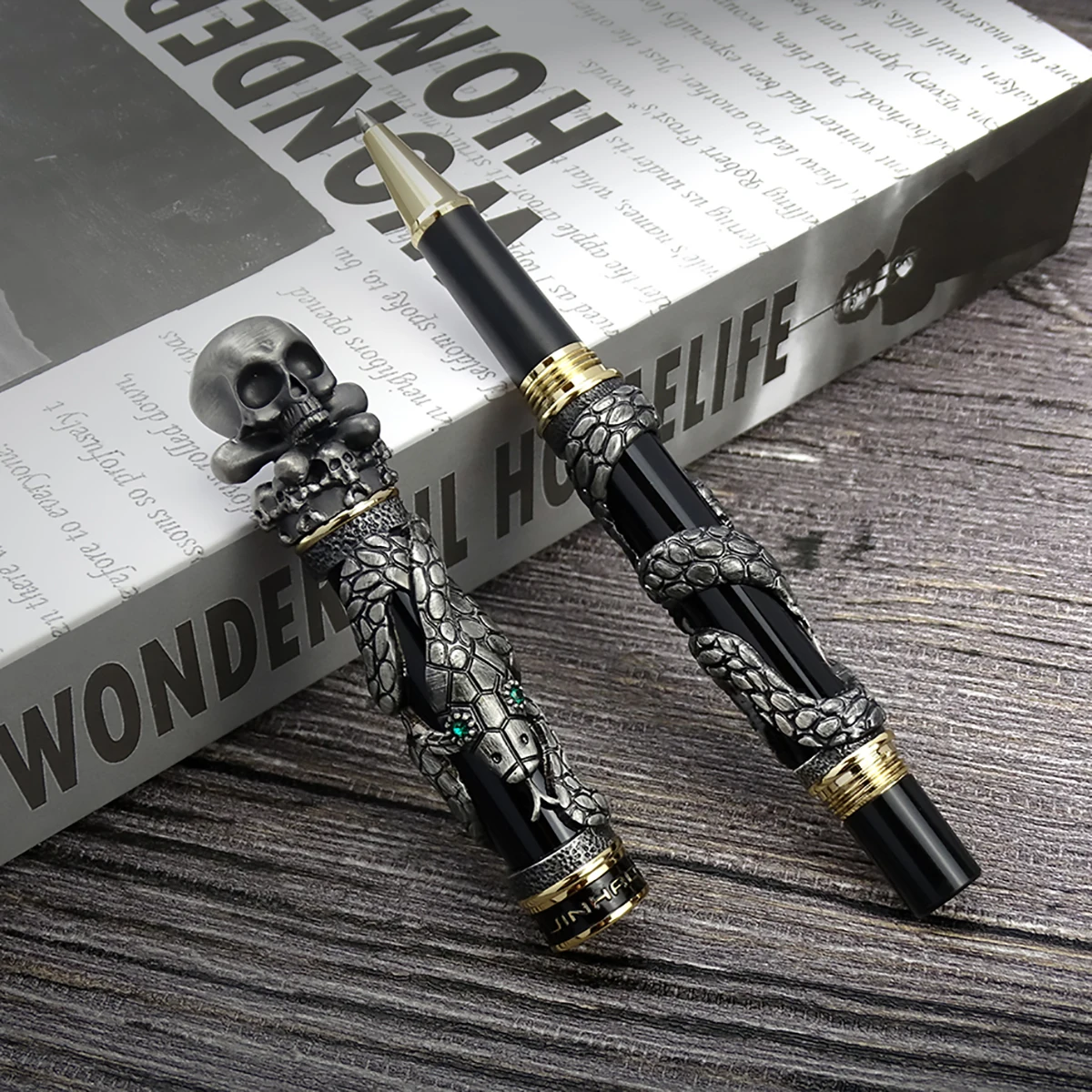 Vintage Collectible Pens - Jinhao Metalen Vintage Rollerball Pen Schedel